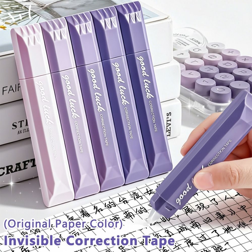 Correction Tape Roller - 5 ชิ้น/ชุด เทปลบคำผิดสีไล่ระดับ รูปทรงปากกา ลูกกลิ้งลบคำผิดแบบมองไม่เห็น เทปลบคำผิดกระดาษแท้