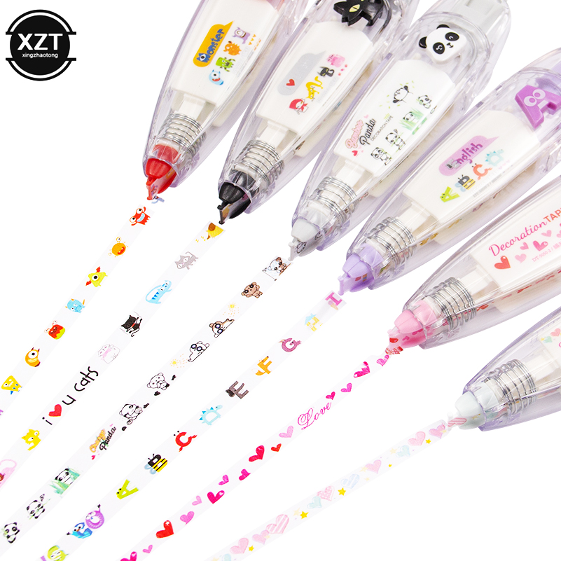 Correction Tape Roller - เด็ก Kawaii สัตว์กดประเภทการ์ตูนตกแต่งแก้ไขเทปที่สร้างสรรค์น่ารักไดอารี่สีเครื่องเขียน Office โรงเรียนซัพพลาย