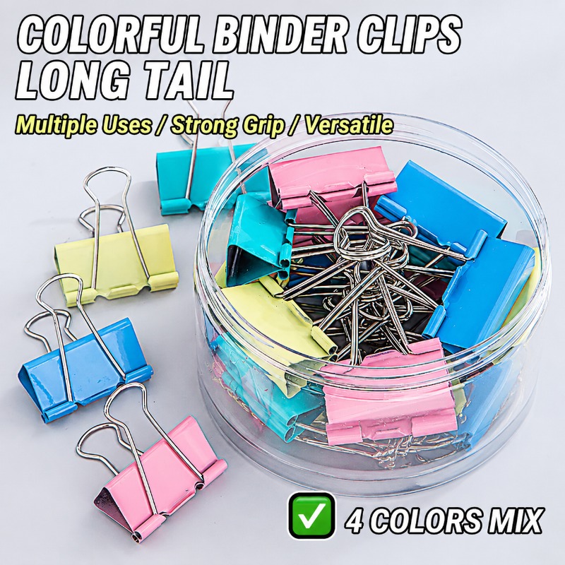 40 ชิ้น/ชุด คลิปหนีบกระดาษโลหะ - Binder Clip Assorted บทวิจารณ์และราคา
