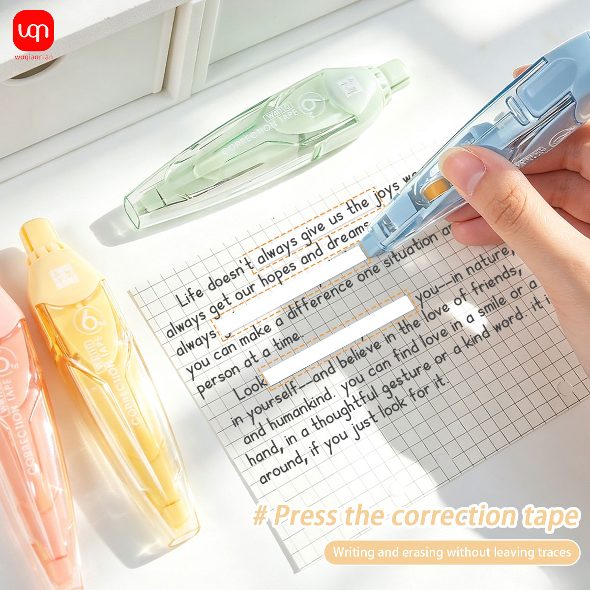 เทปลบคำผิดแบบกด 6 เมตร สีพาสเท - Correction Tape Roller บทวิจารณ์และราคา